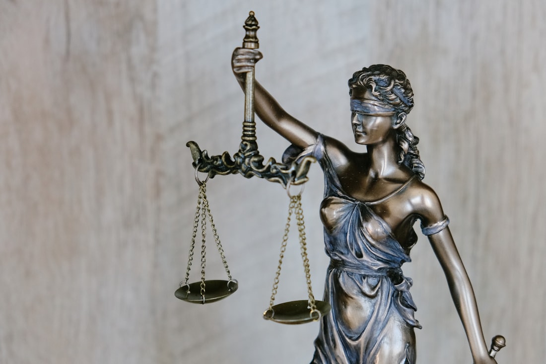 Scales of justice representing a trustworthy law firm brand