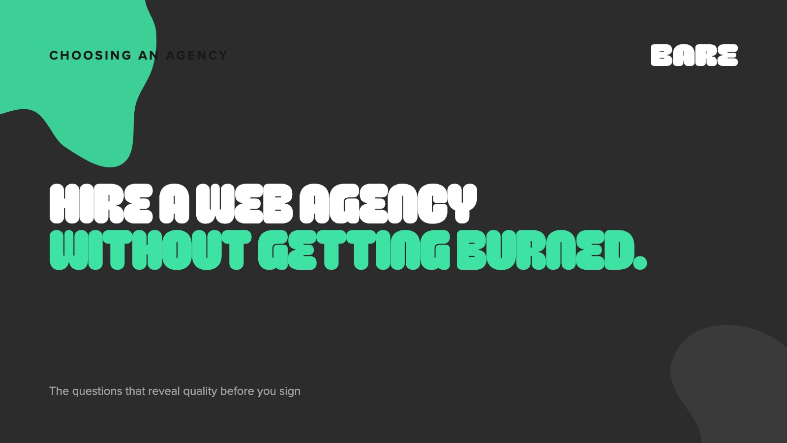 How to choose a web design agency without getting burned
