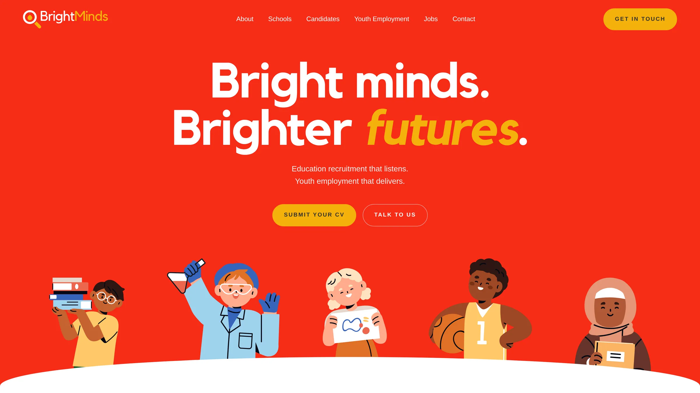 BrightMinds website after