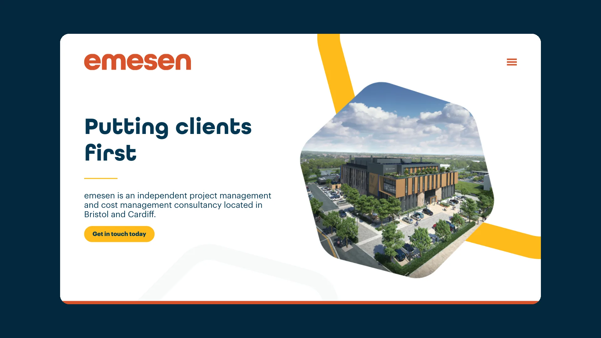The emesen website homepage