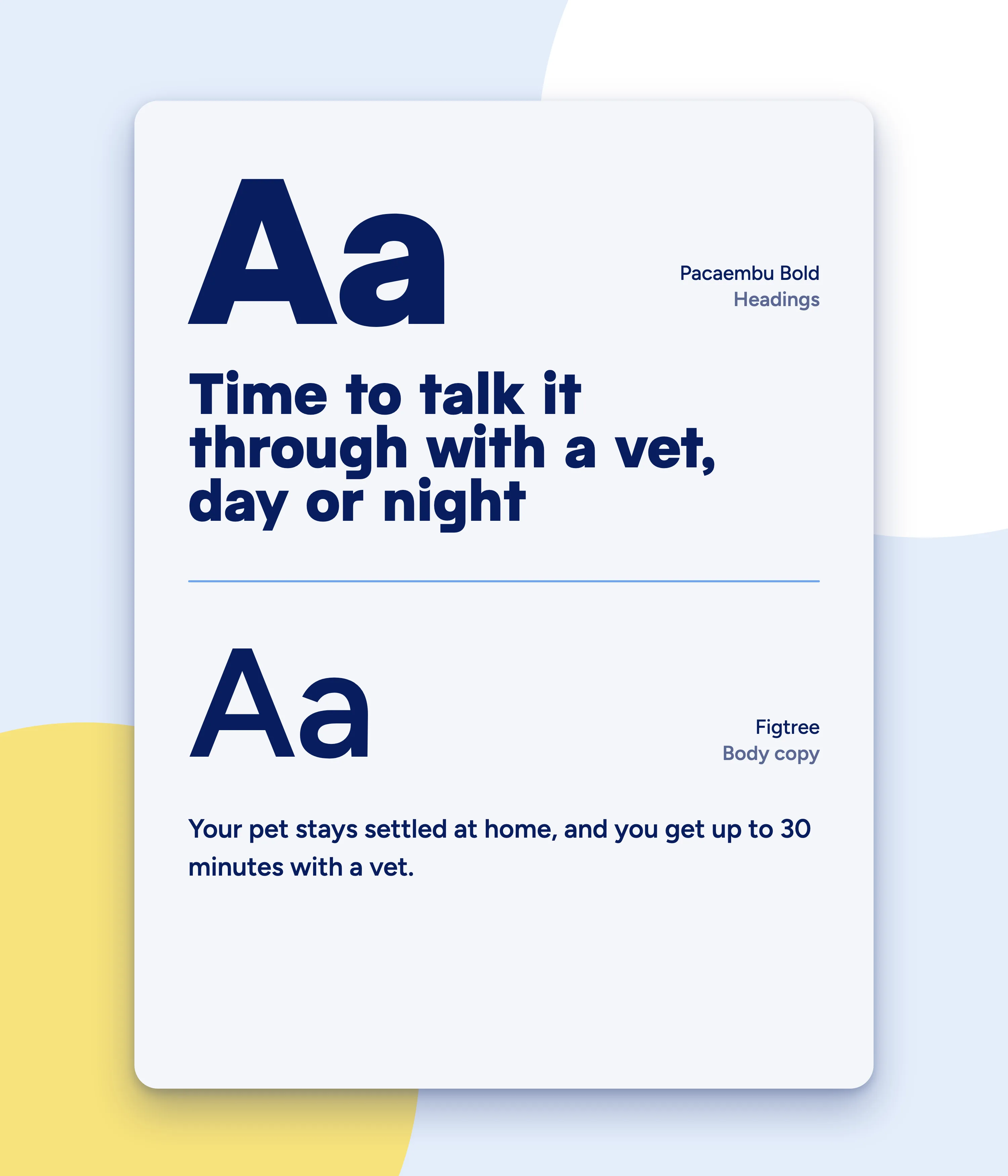 Pacaembu Bold for headings and Figtree for body copy