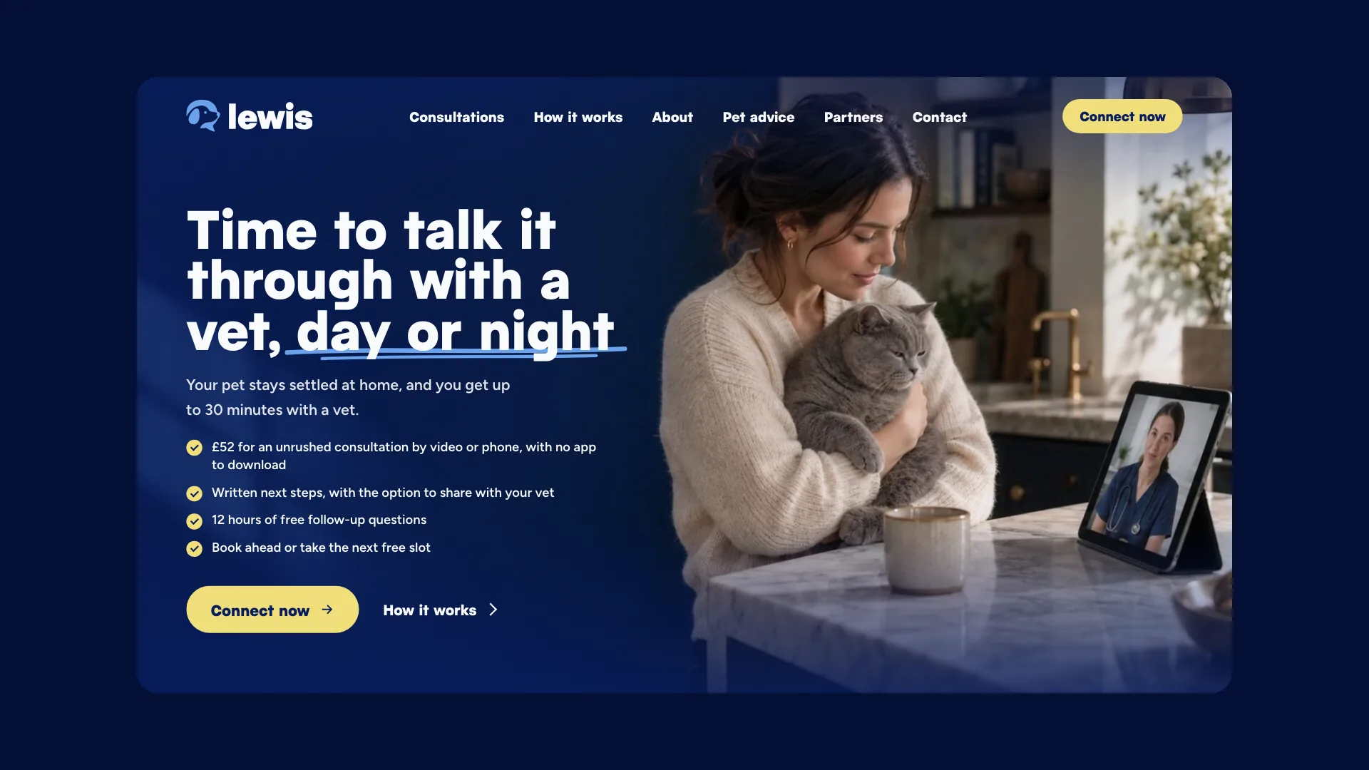The Lewis Pet Care website homepage