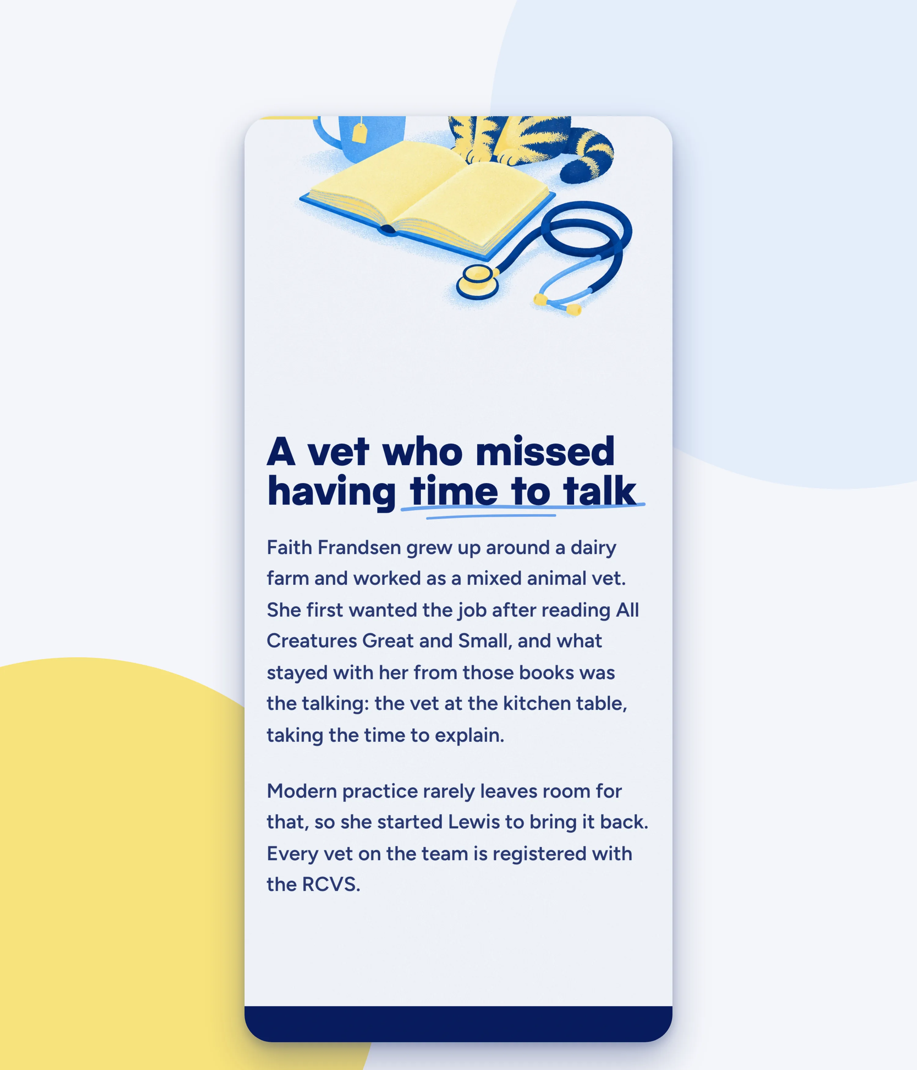 The About page on a phone