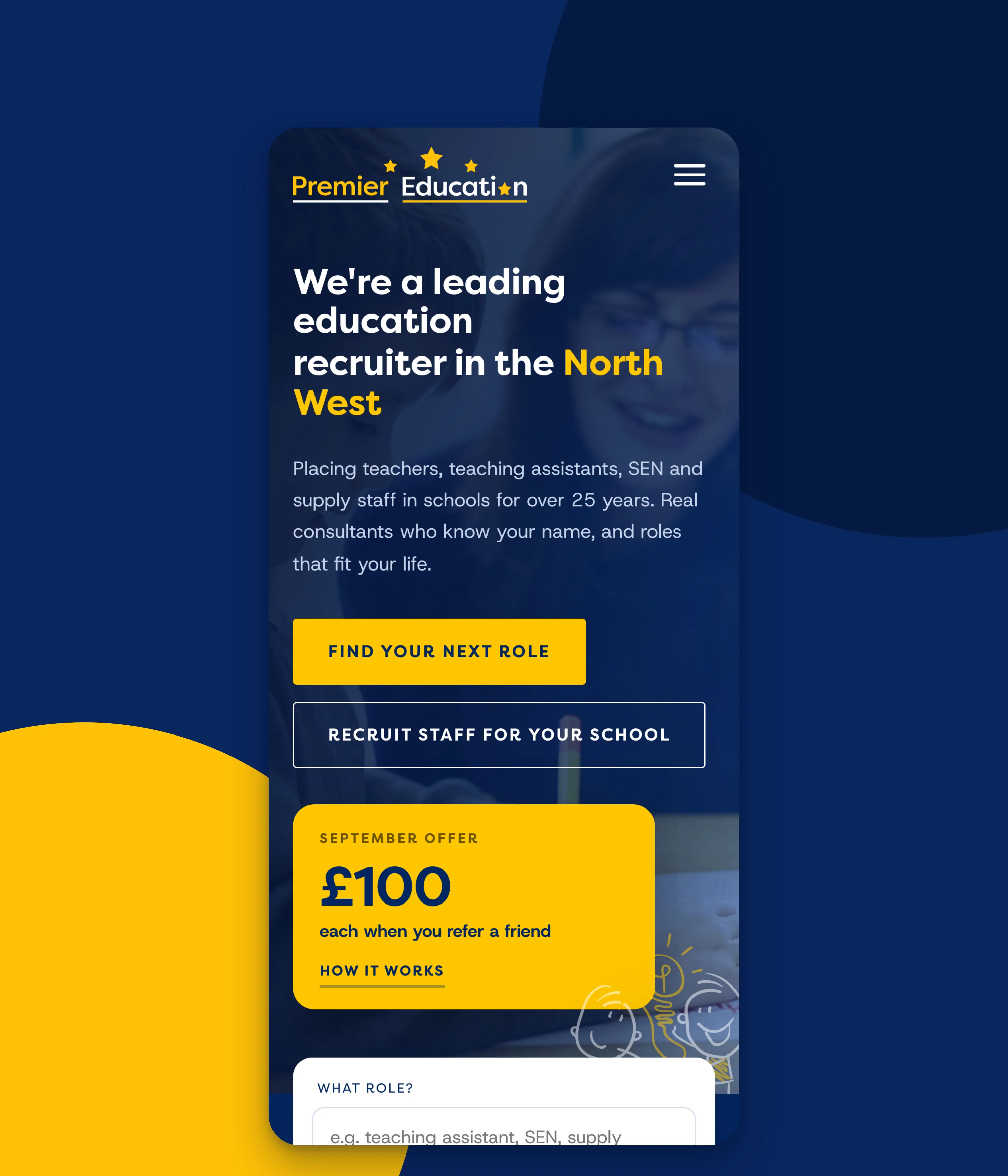 The Premier homepage on a phone
