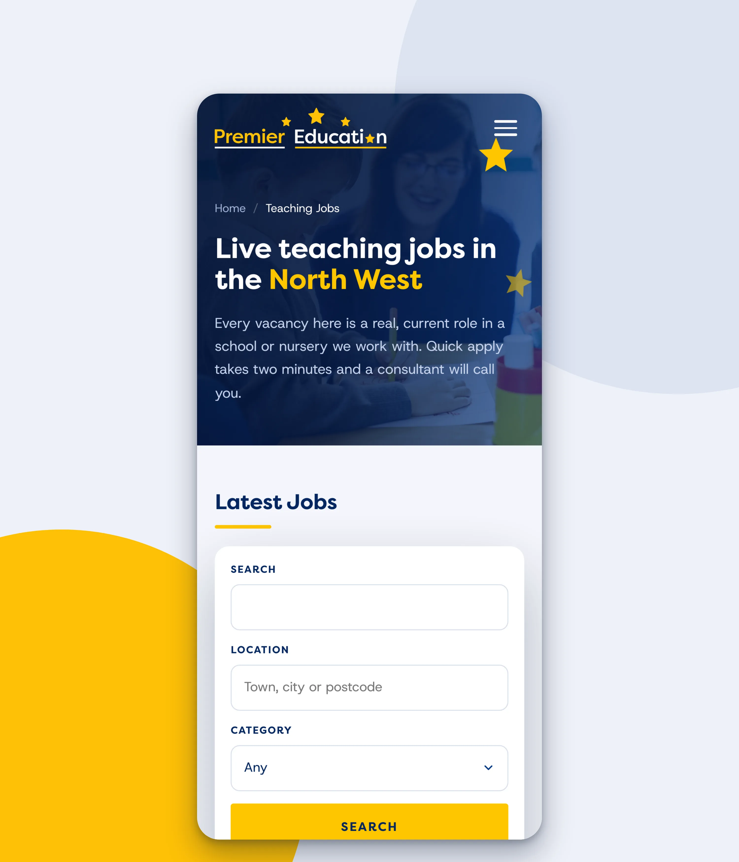 Live teaching jobs on a phone