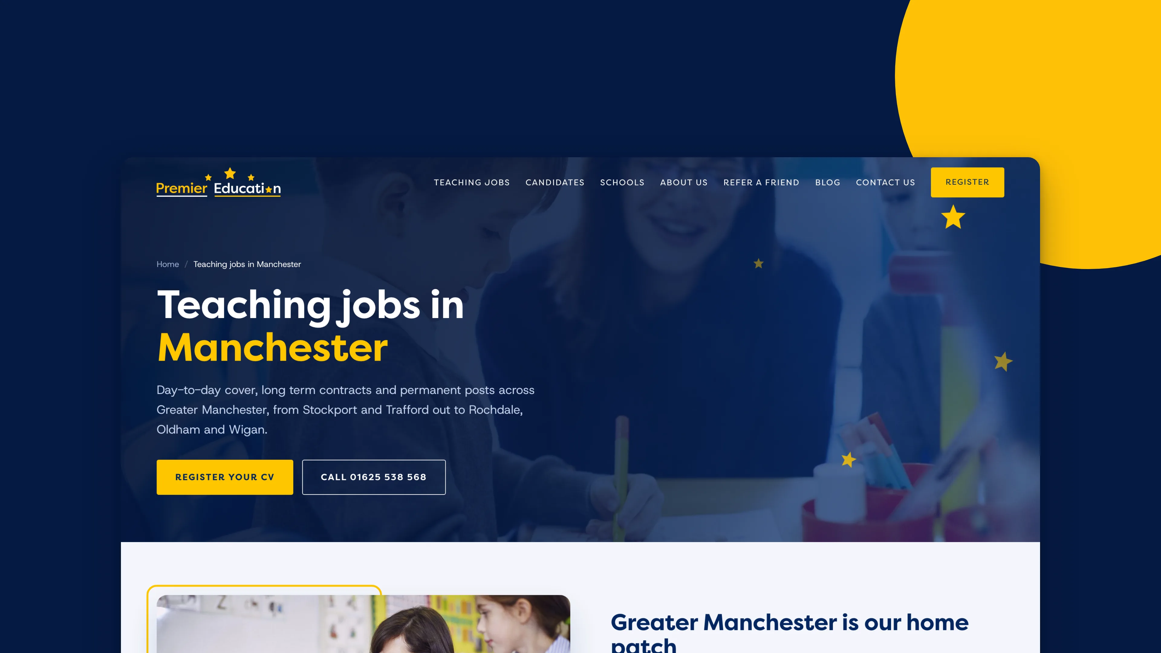 The Teaching jobs in Manchester page