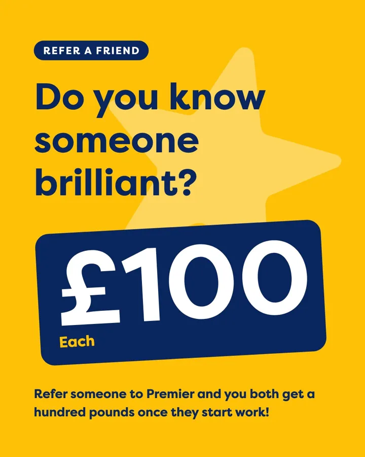 Premier Education post: refer a friend, 100 pounds each